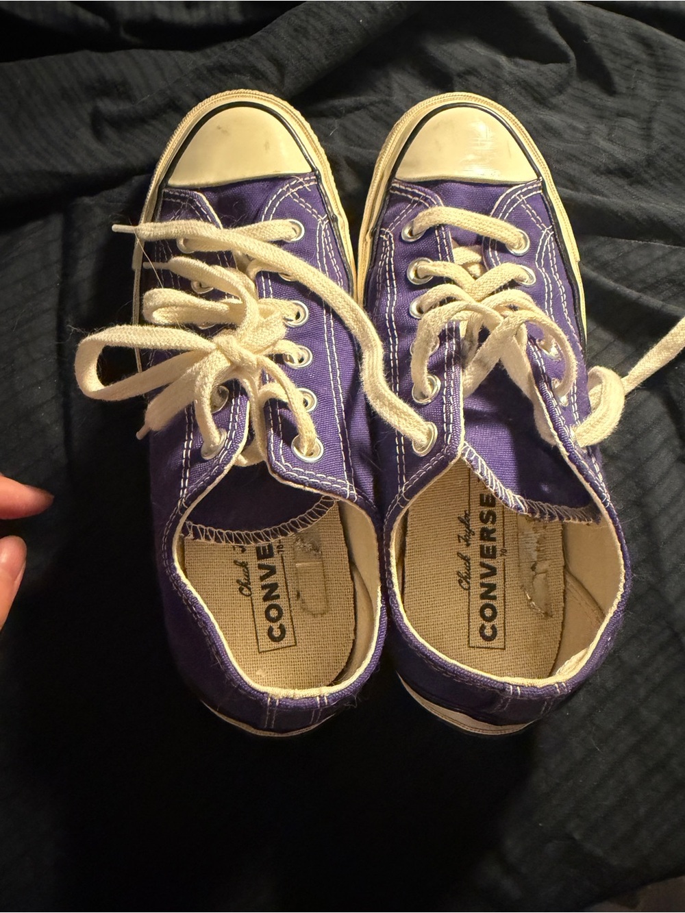 Converse Purple Low-Top Canvas Sneakers with White Accents